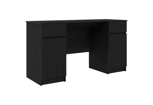 vidaXL Schreibtisch Schwarz Eiche 140x49x76 cm in schwarz von vidaXL