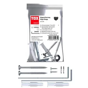 TOX Kipp Stopp 01160130 Möbel-Kippsicherung-Set, 12-teilig