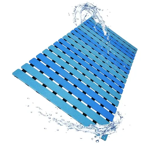 LuxurYou rutschfeste Badewannenmatte, doppellagige Duschbodenmatte mit Saugnäpfen, EZ-Dry-Konstruktion, ungiftig, BPA-, Latex-, Phthalat-, PVC-frei, (Wave)