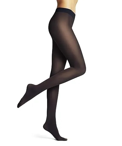FALKE Damen Strumpfhose Pure Matt 50 DEN, halb-blickdicht in Blau Classy Blue - Elegante, halb-blickdichte Strumpfhose aus nachhaltigem Material, ideal für Business und Alltag. Mit Komfortbund und flachen Nähten für druckfreien Sitz.