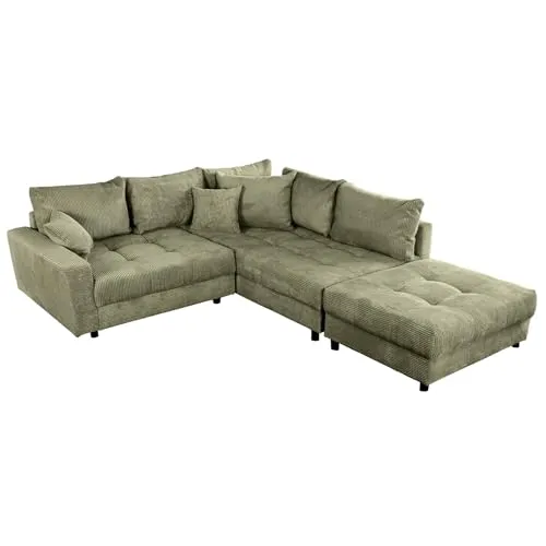 riess-ambiente Ecksofa KENT 220cm grün von Riess-Ambiente