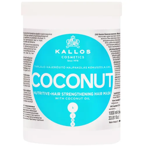 Kallos Coconut Nutritive Strength 1000ml stärkende Maske für geschädigtes Haar