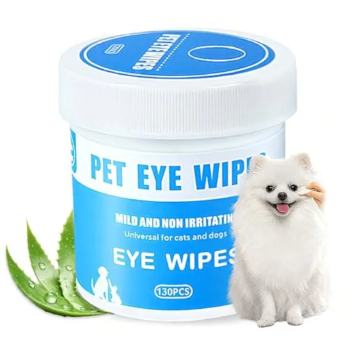 Stück Augenpflege-Pads für Hunde,Feuchttücher zur Reinigung von Tränenflecken, Pet Tränenflecken Wipes für Hundeaugen, Weiche Augenpads für Welpen & Hunde, Hundezubehör für tägliche Pflege 130