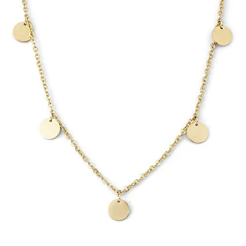 Heideman Halskette Kreise Damen - Elegante Edelstahl Kette mit 7 runden Plättchen - Ketten für Damen: Hochwertiger Edelstahl, hypoallergen und ideal für empfindliche Haut – perfektes Accessoire für jeden Anlass!