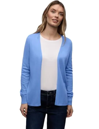 Street One Damen Cardigan Unifarbe - Gemütlicher Stricklook - Lässige Strickjacke mit offenem Schnitt und langen Ärmeln, ideal für vielseitige Outfits und komfortablen Tragekomfort.