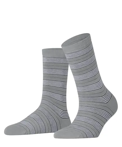 FALKE Damen Socken Stripe Uniform W So Baumwolle gemustert 1 Paar, Grau Silver 3203, 39-42