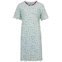 zeitlos Nachthemd Nachthemd Kurzarm - Rüsche mit Blumen grün XXL