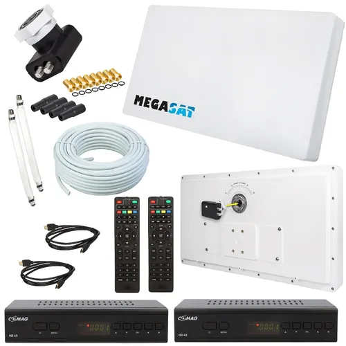 Megasat Antenne PROFI H30 D2 Twin mit 2x HD Receiver
