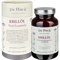 Dr. Huck® Krillöl Kapseln - Vegan & Laktosefrei - Nahrungsergänzungsmittel aus antarktischem Krill, reich an Omega-3 Fettsäuren für Herz und Gehirn. Bioverfügbar in Softgel-Kapseln, ideal für eine gesunde Lebensweise.