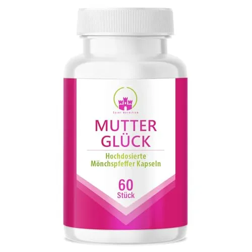 Saint Nutrition® Mutterglück – Schwanger werden - Agnus Castus 5:1 für Kinderwunsch - Nahrungsergänzungsmittel Frauen - Mönchspfeffer hochdosiert - Frei von künstlichen Zusätzen - 60 Kapseln