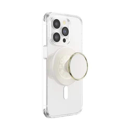 Popsockets MagSafe Round Luxe Coconut Creme Enamel - Popsockets mit MagSafe-Technologie, stilvolles Design in Coconut Creme für sicheren Halt und eleganten Look.
