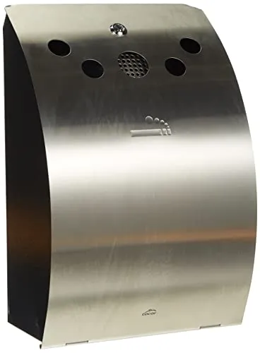 Lacor 63341 Aschenbecher aus Edelstahl 18/10 - Dekoartikel aus rostfreiem Edelstahl, ideal für Außenwände. Mit abnehmbarem Innenbehälter für einfache Reinigung und sicherem Schloss mit Schlüssel.