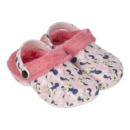CERDÁ LIFE'S LITTLE MOMENTS | Minnie Mouse Shearling Clog Hausschuhe – bequem und rutschfest mit weichem Futter für Disney-Fans