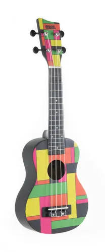 GEWA Square - Black Neon W-SO-BBN - Sopranukulele mit Gig Bag