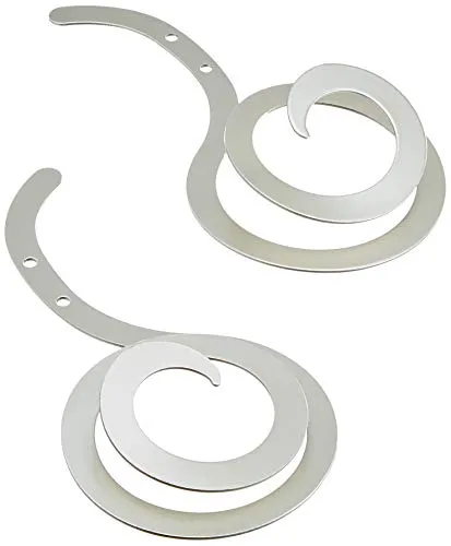 Gardinia Dekoschnecke, Zum Drapieren von Gardinen und Vorhangstoffen, 2 Stück, Außen ca. Ø 12 cm, Länge ca. 25 cm, Metall, Silber-matt