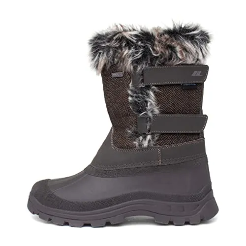 Trespass Brace Winterstiefel für Damen Größe 39 - Hohe Wanderschuhe für Damen, perfekt für die Wintersaison. Fleecefutter sorgt für Wärme, während der Gummianteil Nässe abhält. Ideal für Spaziergänge und den Weg zur Arbeit.