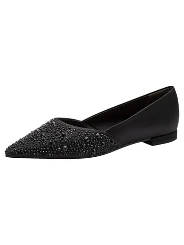 Tamaris Damen Ballerina flach, schwarz, Größe 37 EU in schwarz von Tamaris