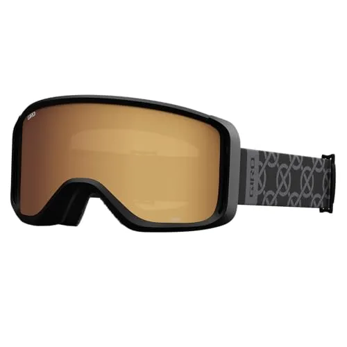 Giro Sagen Skibrille - Snowboardbrille für Herren, Damen und Jugend - Schwarzes Monogrammband mit bernsteinfarbenen gold/gelben Gläsern