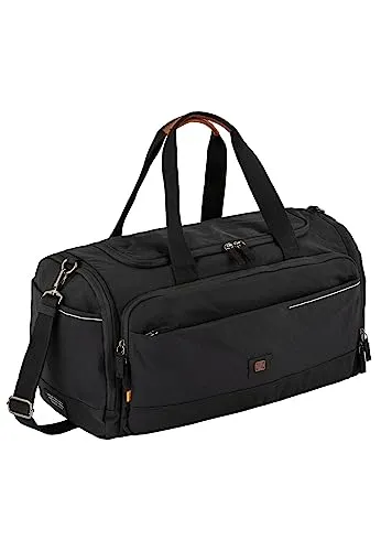 camel active City Weekender Reisetasche 52cm - Schwarz - Reisetasche aus strapazierfähigem Nylon, ideal für Kurztrips und Handgepäck. Mit 21-30 Litern Volumen und praktischem Reißverschluss.