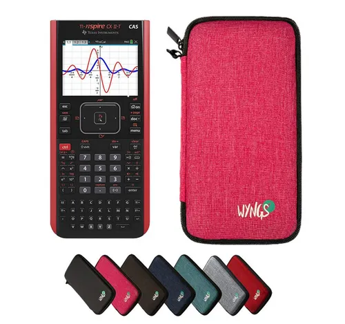 Texas Instruments TI-Nspire CX II-T CAS mit WYNGS Schutztasche Pink - Taschenrechner mit CAS-Funktionen und Software-Updates, inklusive robuster Schutztasche für optimalen Schutz und sichere Aufbewahrung.