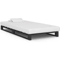 vidaXL Palettenbett Grau aus massivem Kiefernholz 90×200 cm - Betten: Robustes und langlebiges Palettenbett aus massivem Kiefernholz mit starkem Lamellensystem für optimalen Komfort. Ideal für ein modernes Schlafzimmer!