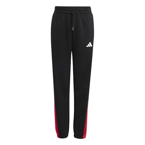 adidas Unisex Kinder Seasonal Essentials Colorblock Pants, Black/Pure Ruby/White, 9-10 Years
