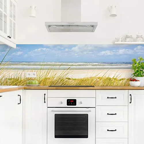 Bilderdepot24 Küchenrückwand Blau Dekor Strand Meer in blau von micasia