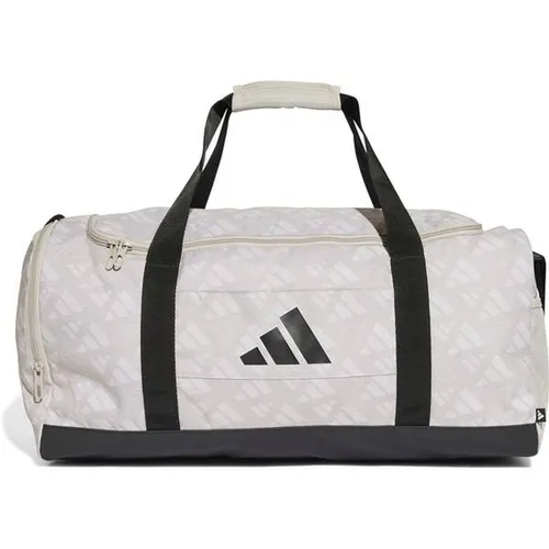 ADIDAS Tasche Linear Print M - Sporttasche aus strapazierfähigem Material, ideal für Fitnessstudio und Wochenendtrips, mit verstellbarem Schulterriemen und mindestens 50% recycelten Materialien.