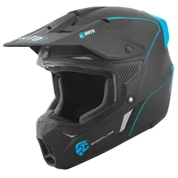 FC-Moto Merkur Straight Motocross Helm, schwarz-blau, Größe M für Männer