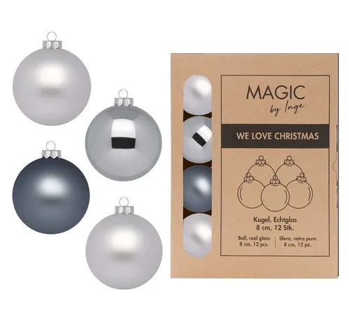 MAGIC by Inge Weihnachtsbaumkugel 8cm in grau von MAGIC by Inge