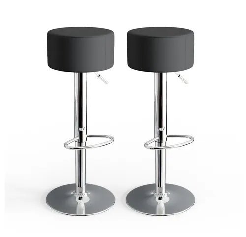 Vicco Barhocker Set Schwarz 38.5 x 92 cm - Stylisches 2-teiliges Barhocker-Set mit Fußstütze, ideal für moderne Küchen oder Bars. Robuste Metallkonstruktion und eleganter Kunstlederbezug sorgen für Komfort und Langlebigkeit.