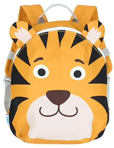 Juicy Bumbles Kindergartenrucksack Jungen Kinderrucksack Mit Brustgurt Kita Rucksack Kindergarten Junge Kindergartentasche Kinderrucksäcke Kinder Kleinkind 2-5 Jahre für Jungs Tiger
