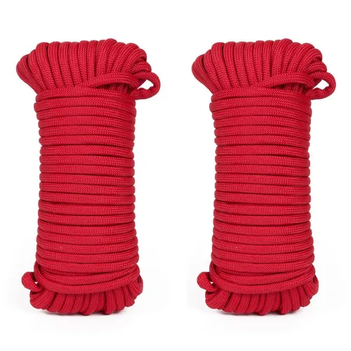 2x Paracord Campingseil Survival 15m Outdoor Fallschirm Schnur Leine Seil Rot