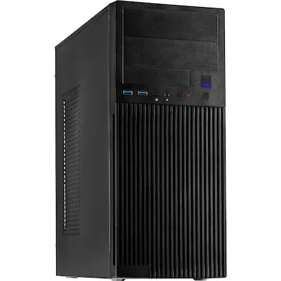 Inter-Tech Geh IT-2815 black Midi-Tower Linear - PC-Gehäuse für ATX, kompakte Abmessungen und optimale Erweiterungsmöglichkeiten mit mehreren Einschüben für Festplatten und USB 3.2 Gen 1 Anschlüssen.