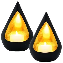 2er Set Orientalische Deko Windlicht Teelichthalter Kerzenhalter Timur Schwarz