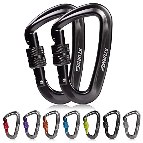 Karabiner, karabinerhaken groß mit Schlüsselanhänger, 12 KN(1223kg) zum Sichern von Haustieren, schaukel,Outdoor, Camping,Wandern, Hängematte, Hundeleinengeschirr, Schlüsselanhänger, 2 Stück