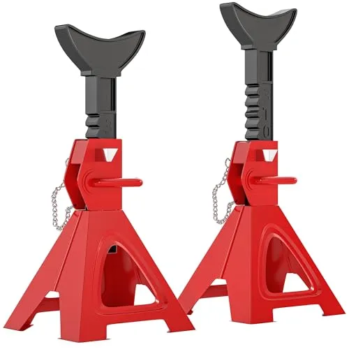 HOMCOM Unterstellbock 3 Tonnen Traglast - 2 Stück, höhenverstellbar - Stützböcke mit 3 Tonnen Traglast, ideal für Werkstatt und Garage. 10-stufig höhenverstellbar von 290 mm bis 410 mm für optimale Anpassung und Sicherheit bei Wartungsarbeiten.