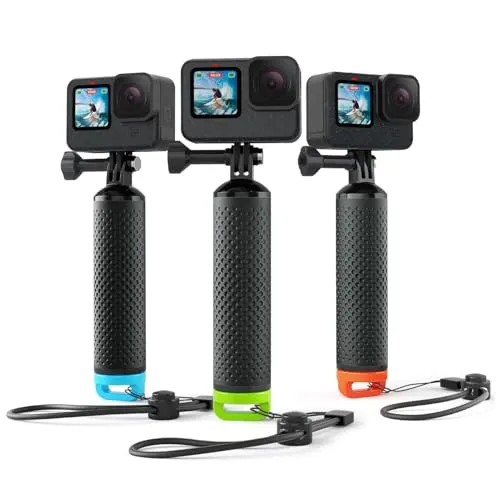 Sametop Schwimmender Handgriff Schwimmer Handler Floating Hand Grip Schwimmend Stick Zubehör Kompatibel mit GoPro Hero 13 12 11 10 9 8 7 6 5 4 Session Max DJI Osmo Action Kameras (Grün)