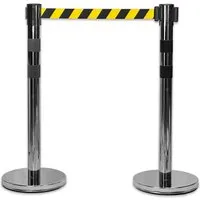 UvV BounceLine Personenleitsystem Edelstahl 2 x 90 cm 3 m Gurt Schwarz Gelb Heavy ca. 8 kg bis 3 m