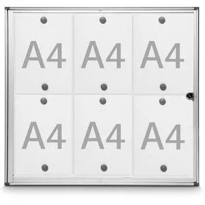 Maul Schaukasten MAULextraslim - 6 x DIN A4 - Büromöbel - Eleganter Schaukasten für den Innenbereich, ideal für die Präsentation von Informationen in DIN A4 und aus hochwertigem Aluminium gefertigt.