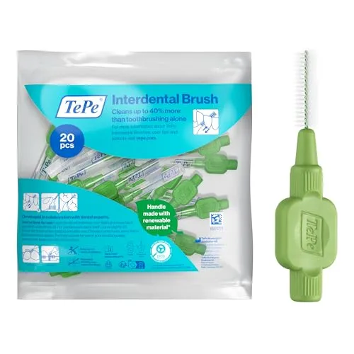 TePe Interdentalbürsten Original ISO-Größe 5, 20 Stk. - Handzahnbürsten für optimale Mundhygiene, ideal für Zahnspangen und Brücken. Die flexible Konstruktion ermöglicht eine gründliche Reinigung der Zahnzwischenräume und fördert die Gesundheit von Zähnen und Zahnfleisch.