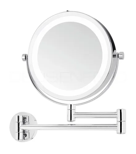 DEUSENFELD WL5CB Kosmetikspiegel - Schminkspiegel mit 5x Vergrößerung, LED-Beleuchtung und stabilem Doppelgelenkarm. Perfekt für präzises Make-up und Pflege dank 35 Tageslicht-LEDs und flexibler 360°-Schwenkbarkeit.