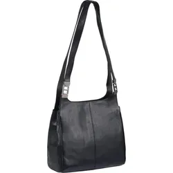 GlücksNugget große schwarze Ledershopper Handtasche - Elegante Handtasche im Hochformat mit praktischen Innenfächern und zusätzlichem Außenfach. Ideal für den täglichen Gebrauch und stilvolle Aufbewahrung.