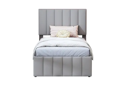 OKWISH Polsterbett mit Rollbett und Stauraumschubladen, hautfreundliche Leinenpolsterung (Gästebett 90 x 200 cm), ohne Matratze
