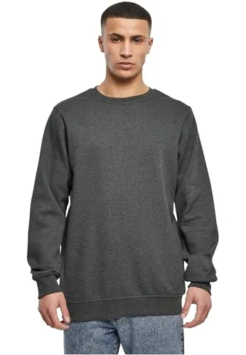 Urban Classics Herren Basic Terry Crew Sweatshirt, Grau (Charcoal 00091) - Sweatshirts für Herren - Bequemer Langarm Crewneck Pullover aus leichtem Terry-Baumwoll-Stoff, ideal für lässige Looks und in großen Größen bis 5XL erhältlich.