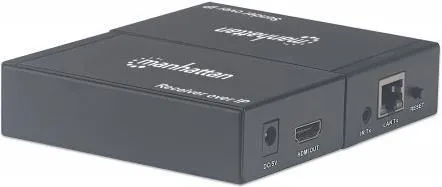 Manhattan 1080p HDMI over IP Extender Kit - Antennenkabel, ermöglicht die Übertragung von 1080p-Signal bis zu 120m über ein einzelnes Ethernet-Kabel, inklusive IR-Unterstützung und drei Jahre Garantie.