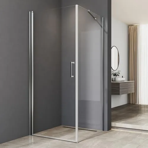 Duschkabine 75x90cm mit Pendeltür und Seitenwand – 6mm ESG Glas