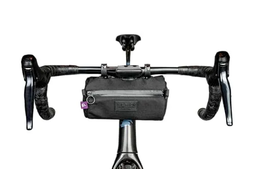 Snack Bag 21 x 11 cm: Wasserabweisende Lenkertasche mit 2 Liter Volumen und Außennetz, Mit Fixplus-Gurten & Kordel, Fahrradtasche mit Schultergurt, Dark Charcoal - The Pack