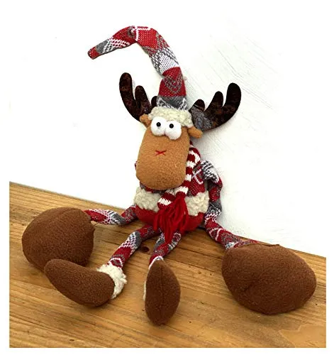 heimtexland ® Deko Elch Weihnachten als Kantenhocker oder Vorhang Raffhalter 50 cm Dekoration Advent Typ711