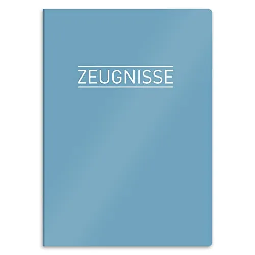 itenga Zeugnismappe mit Motiv DIN A4 stabile Dokumentenmappe Sichtbuch für Zeugnisse - 20 stabile Hüllen - für Kinder Jugendliche Schüler Mädchen Jungen (blau)